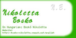 nikoletta bosko business card